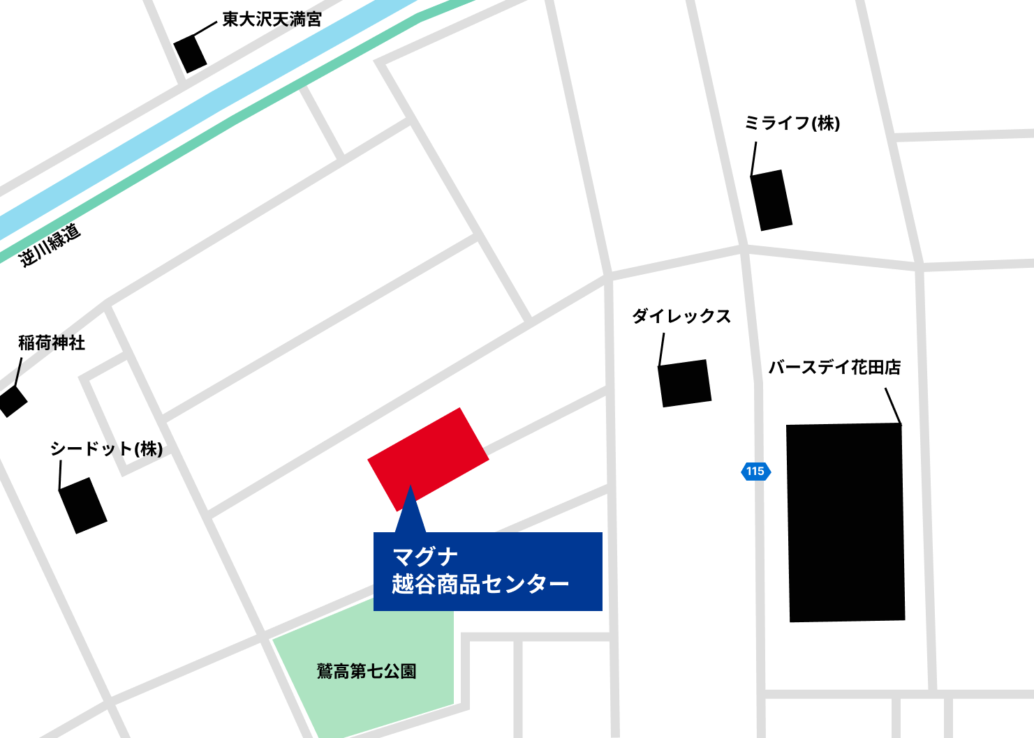 Map of Koshigaya Product Center