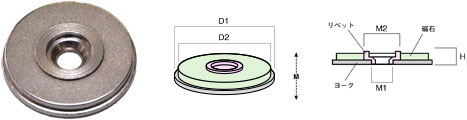 Neodymium magnet plate catchus type (with yoke)