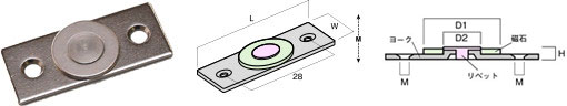 Neodymium magnet plate catchus type (with yoke)